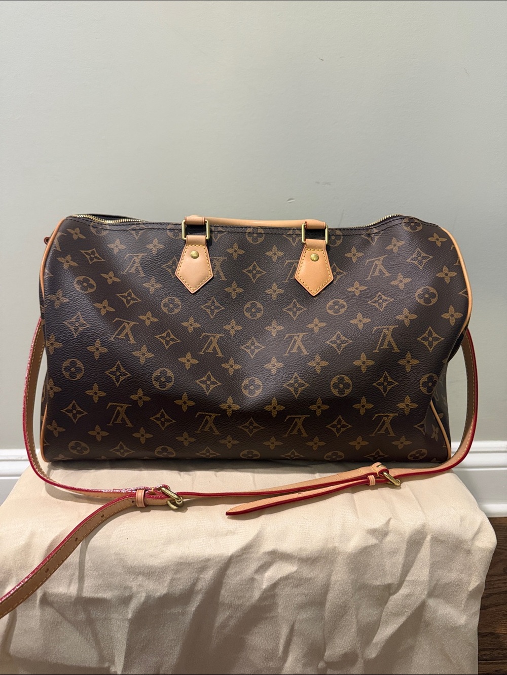 Inspired Speedy 30 Monogram Canvas Duffel Bag in Brown and Tan